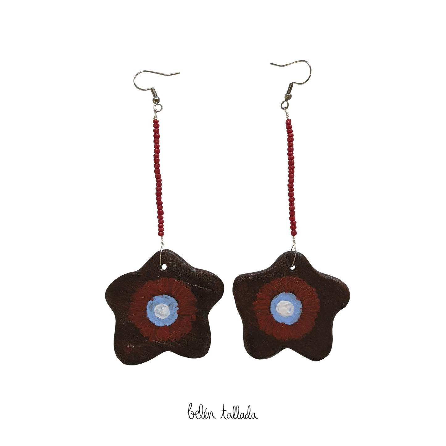 Pendientes burdeos